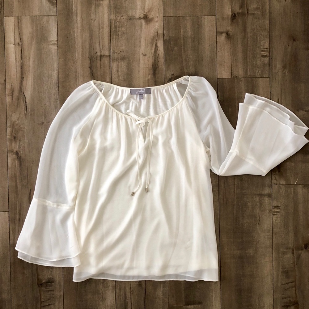 White Flowy Top